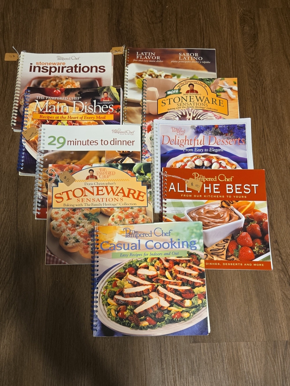 Pampered Chef Casual Cooking Cookbook Set - Blue, Orange, White Covers